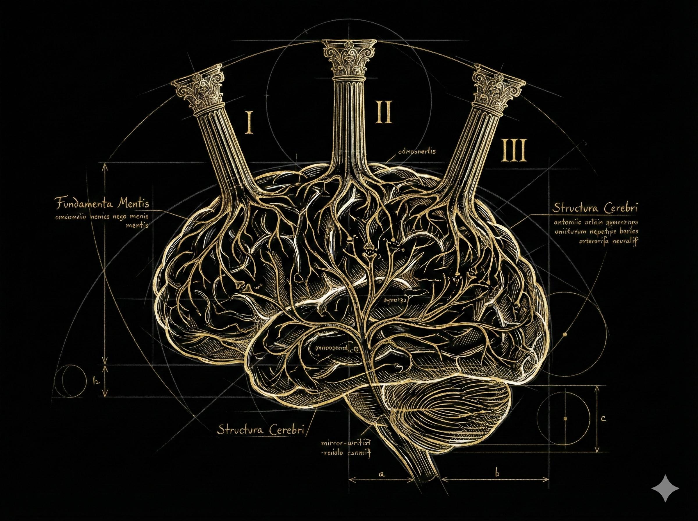 Os três pilares do pensamento nexialista emergindo da mente