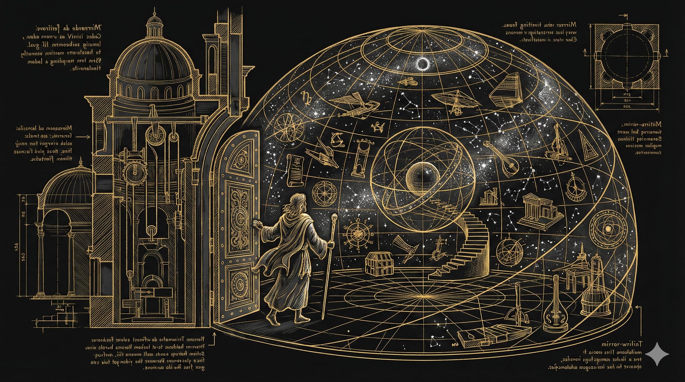 Figura entrando em seu universo pessoal em forma de domo